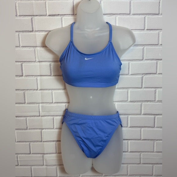 Nike girls Swim Solid Racerback Bikini Swimsuit/size 10 - Picture 1 of 11
